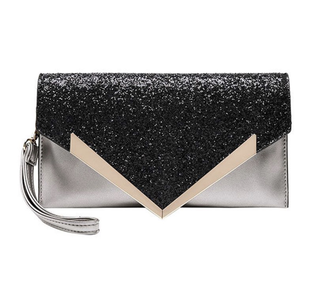Sequin envelope clutch