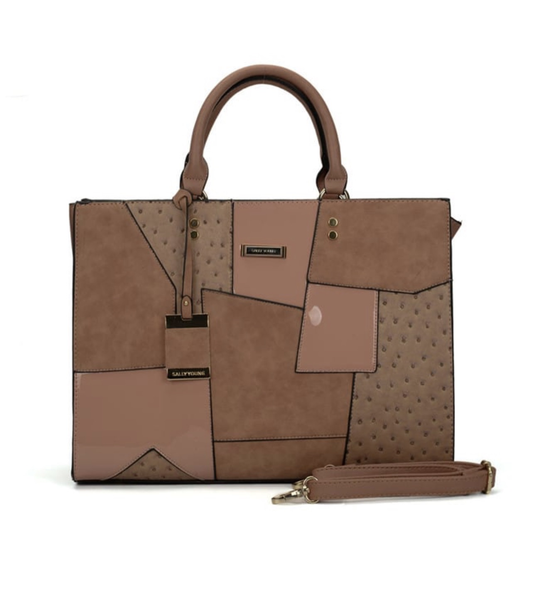 Pink Spotted Color Blocking Bag