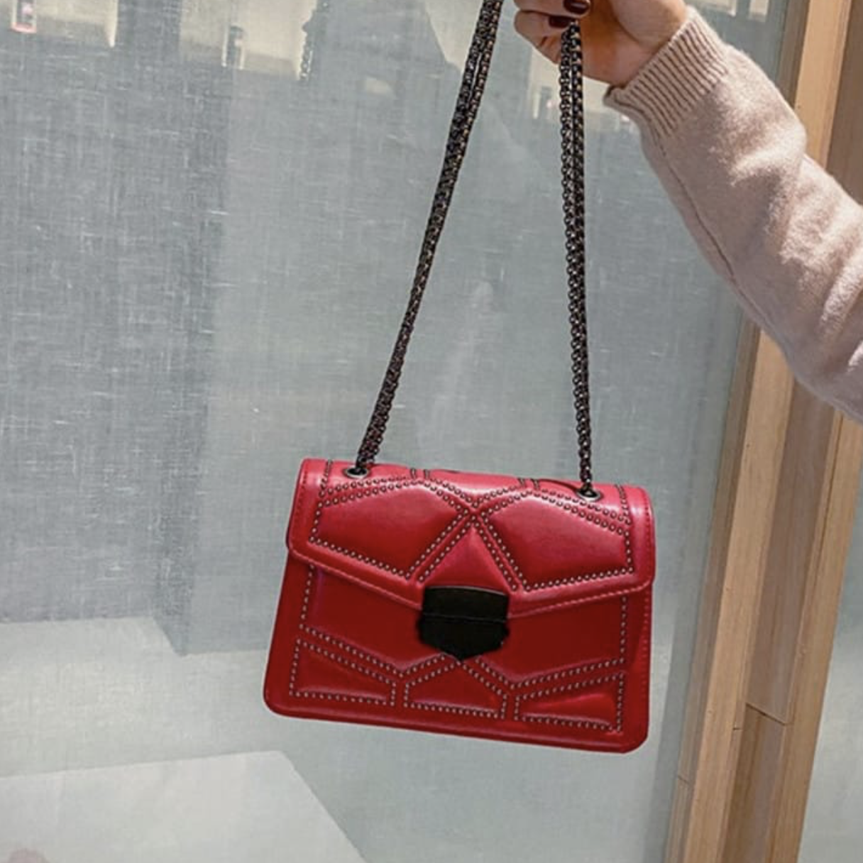 Rivet fashion satchel