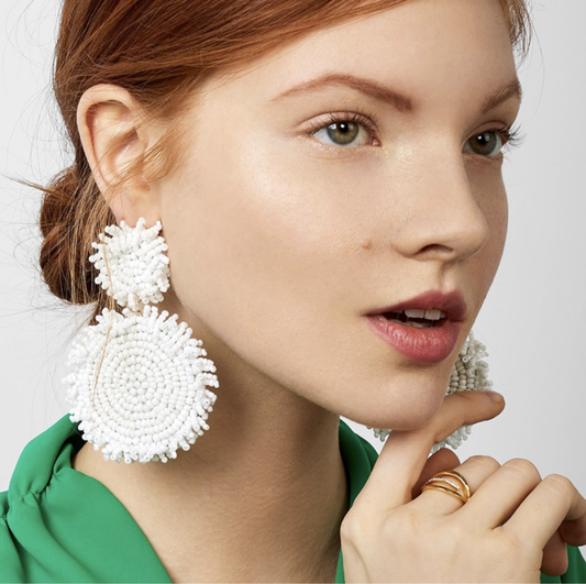 Exaggerated Rice Bead Earrings