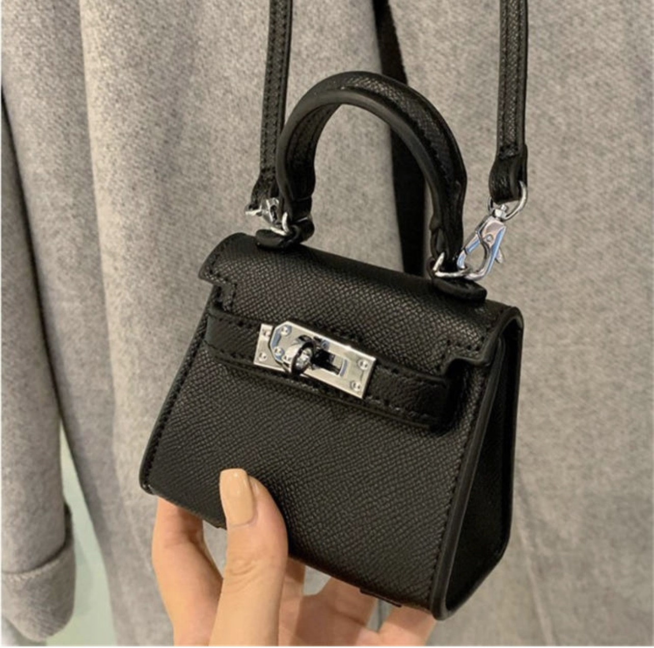 Mini fashion snake print and Black bag
