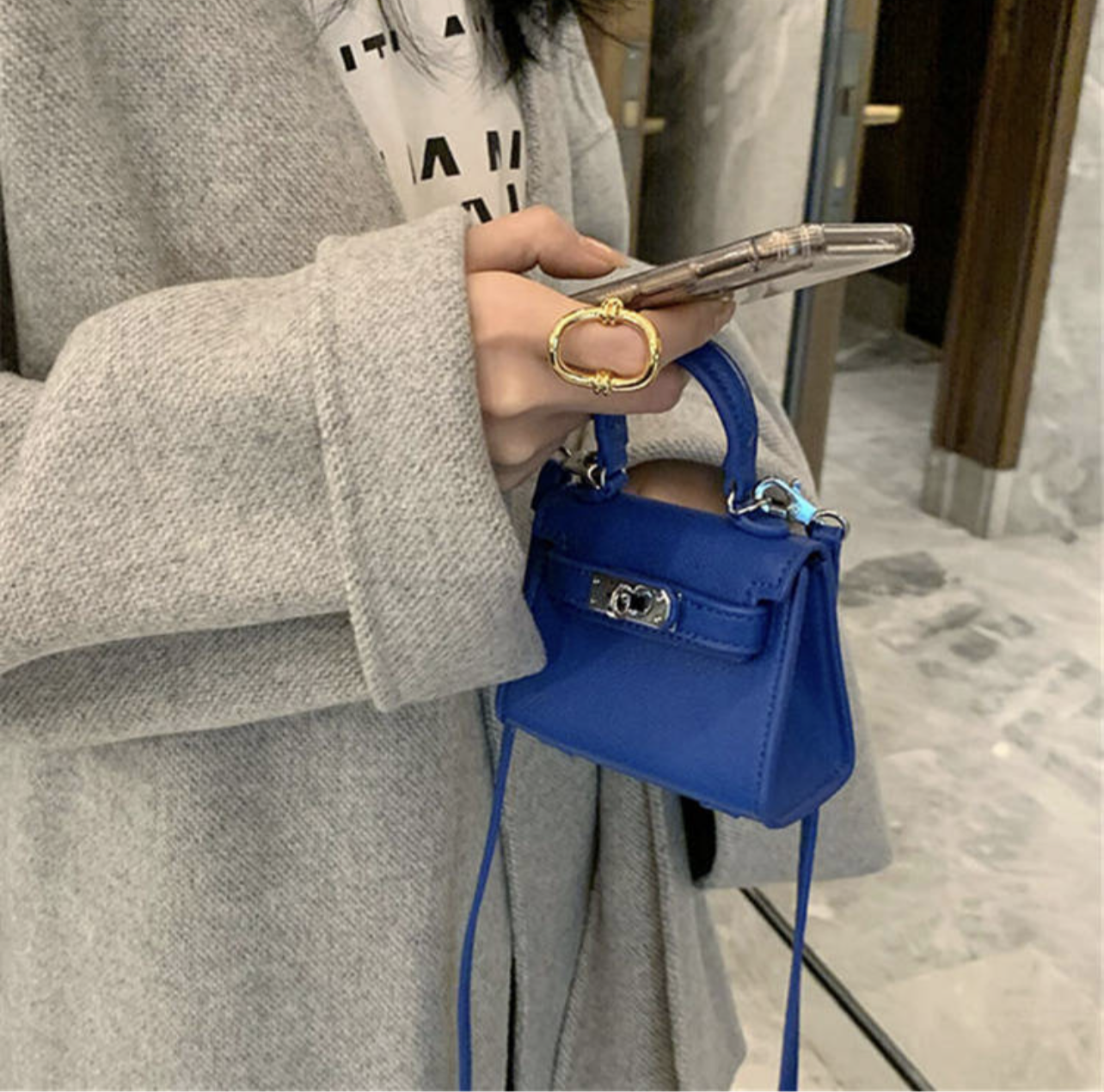 Static shock blue mini bag