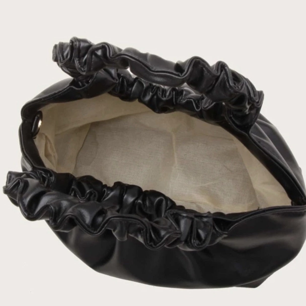 Black scrunchy handbag