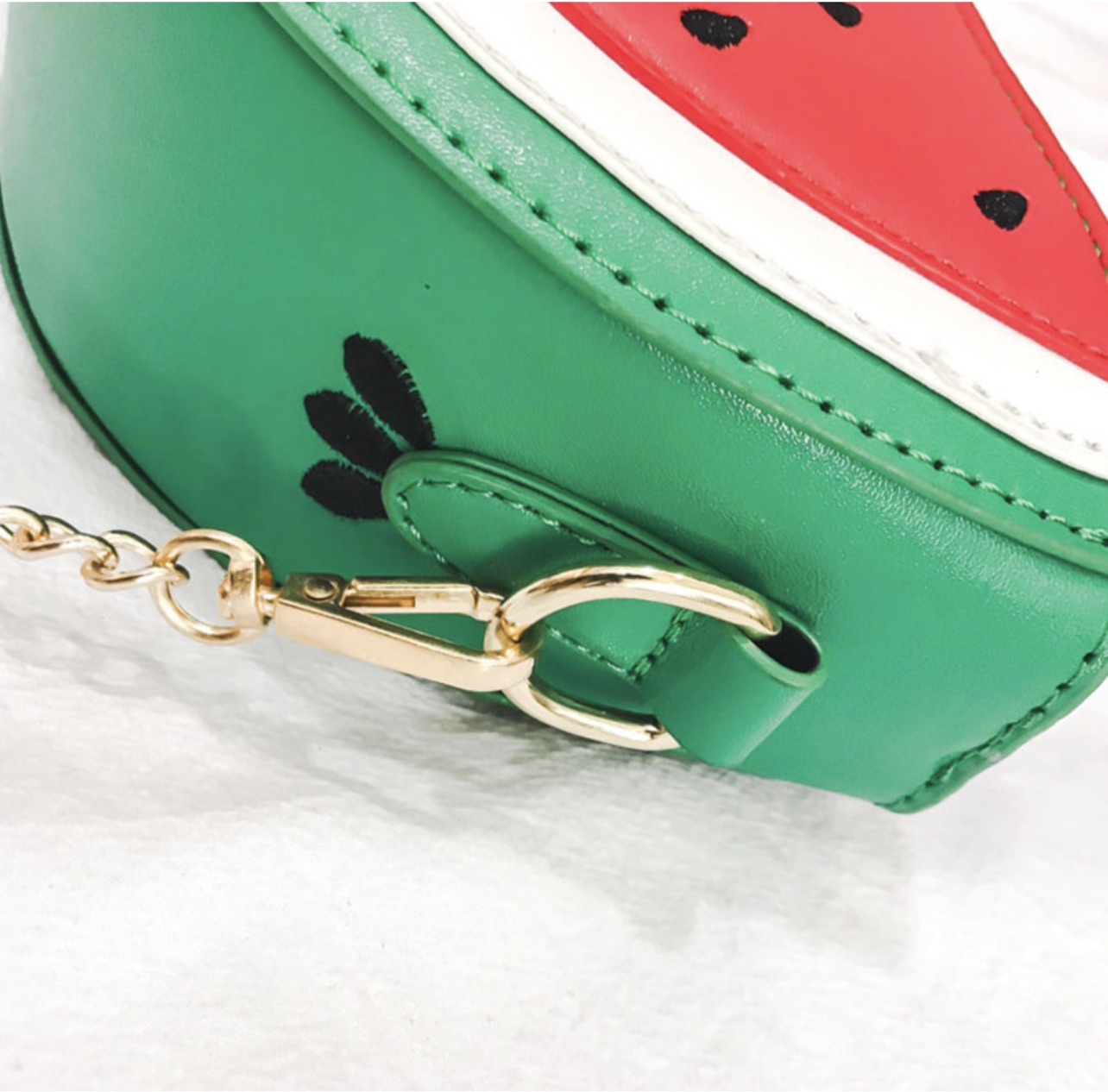 Watermelon and lemon shoulder bag.