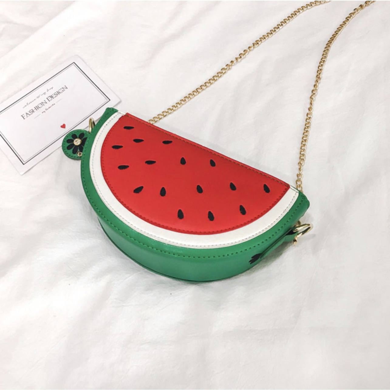 Watermelon and lemon shoulder bag.