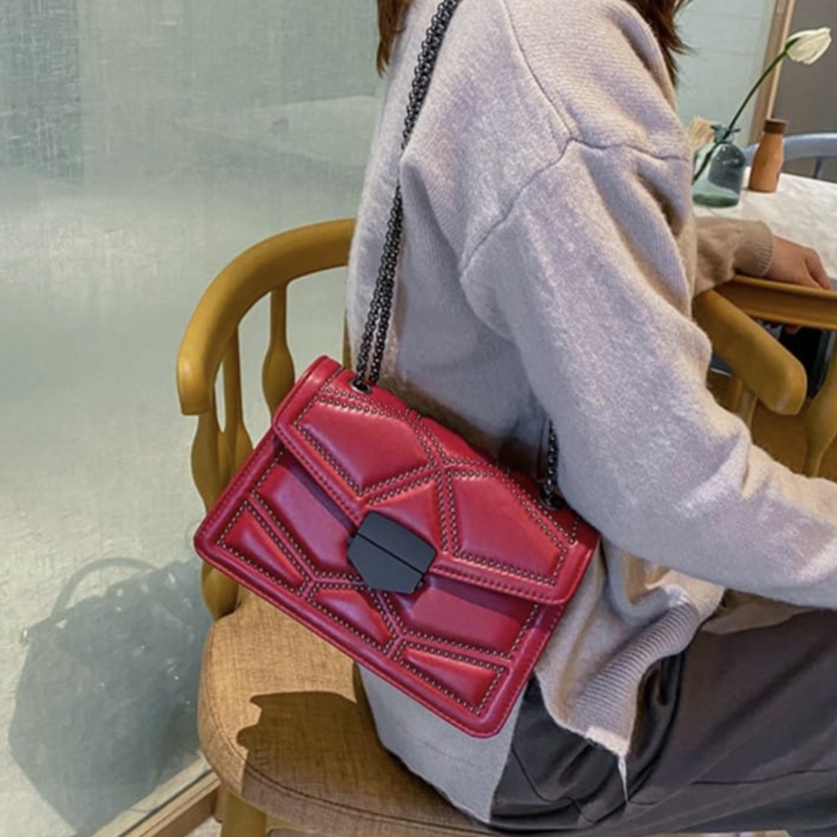 Rivet fashion satchel