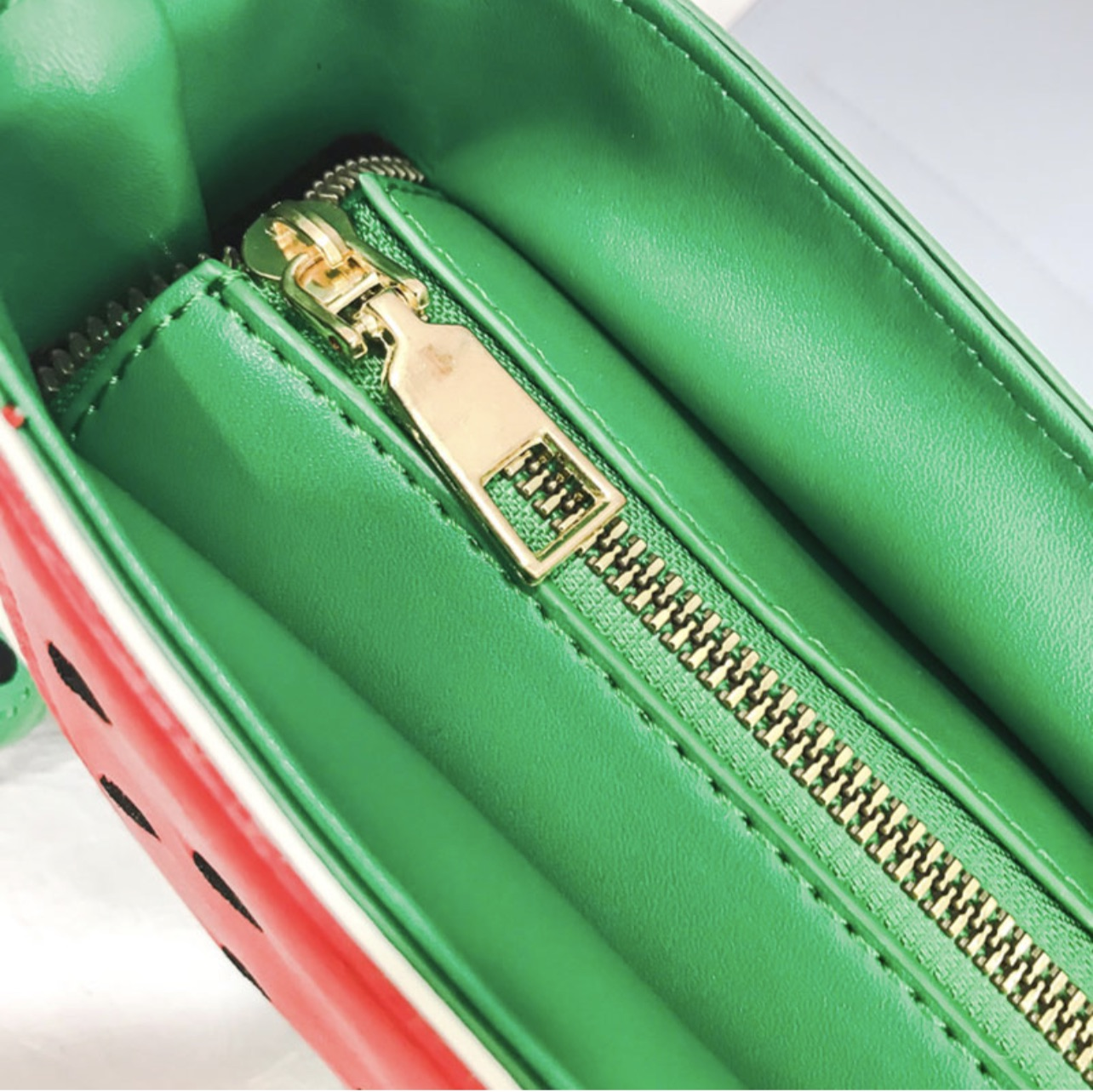 Watermelon and lemon shoulder bag.