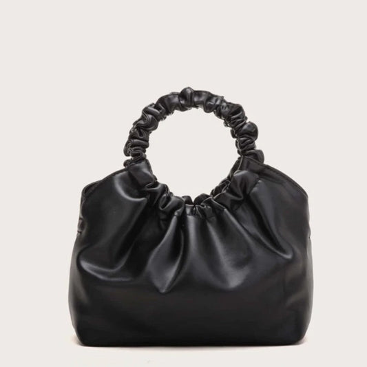 Black scrunchy handbag
